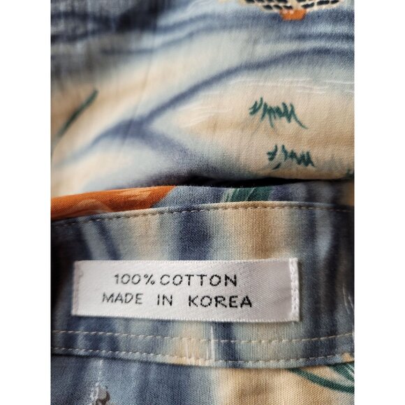 Vintage Pierre Cardin Hawaiian Shirt XLT Tall 100% Cotton Korea Tropical Camp Sh - Picture 9 of 10